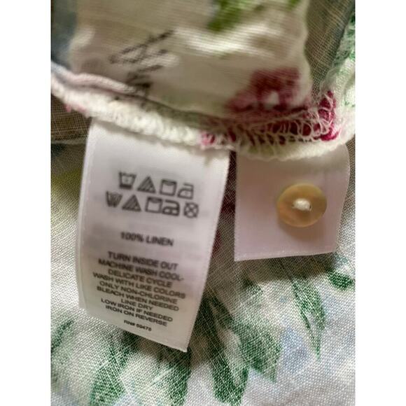 Cynthia Rowley Amalfi Coast Print Linen Shirt Top Tunic Top 1X - Picture 6 of 6